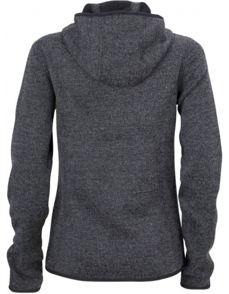 Jachetă tricotată cu glugă din fleece pentru femei